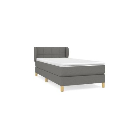 Sommier à lattes de lit avec matelas Gris foncé 100x200 Tissu (1/5)