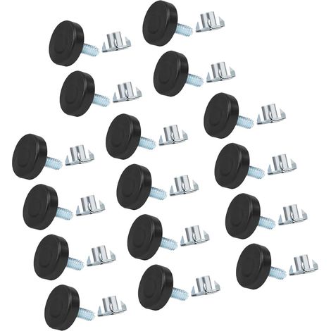 Lot de 16 pieds de nivellement réglables pour meubles en métal pour chaise de bureau, chaise, table, contrôle de la hauteur, vis de nivellement de meubles, protection du sol (1/4)