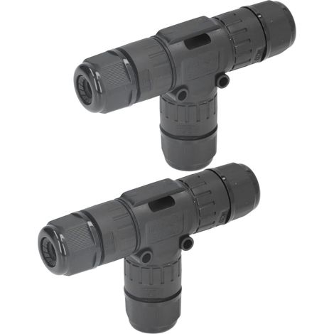 2 pièces connecteur de boîte de jonction en T 3 voies 3 fils étanche pour raccordement électrique LED extérieur (1/5)