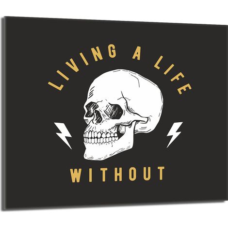 Glas-Herdplattenschutz 60x52 Totenkopf