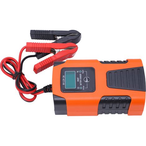 Chargeur de batterie intelligent, chargeur automatique à trois étapes avec autoprotection, écran LCD, AC100-240V, prise standard britannique. (1/5)