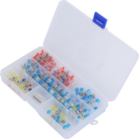 150 Stück Schrumpfschlauch-Stoßverbinder, isoliert, wasserdicht, zum Crimpen und Löten von Ringkabelschuhen (1/5)