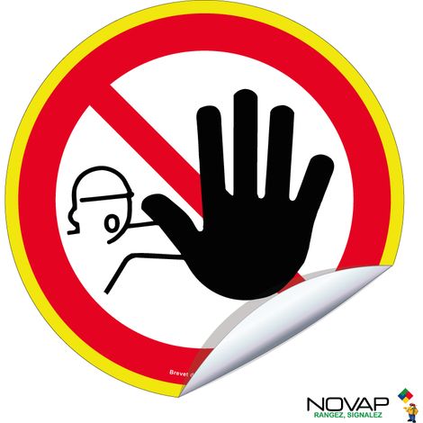 Adhésif Accès interdit aux personnes non autorisées - haute visibilité - Ø 80mm - 4100524