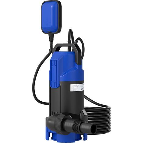 Pompe d'évacuation eaux chargées/propres débit 20000L/H 750W profondeur max. 7m interrupteur à flotteur 17x16x36cm noir (1/5)