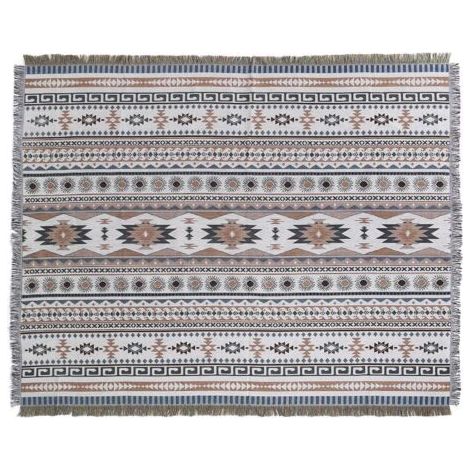 BUNTHAUS 1 Pièce 160x130cm Couverture Plaid Treillis Tricotée Décorée avec des Franges Bohême Simple Doux Confortable Protéger Contre Le Froid pour Canapé Sofa Chaise à Repos et Sieste (1/5)