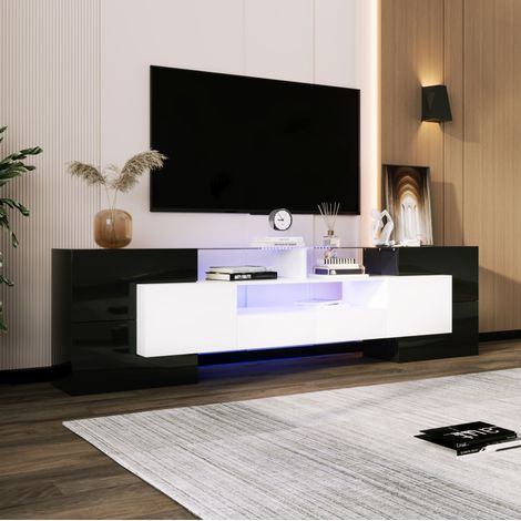 MEUBLIV mobile TV 200 x 35 x 60 cm nero e bianco - LED multicolore, contenitore (1/5)