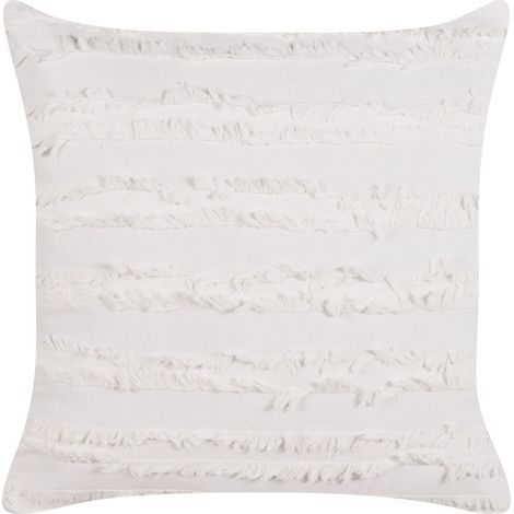 Coussin Décoratif Moderne Carré 45 x 45 cm Déhoussable en Coton Blanc Makneh (1/5)