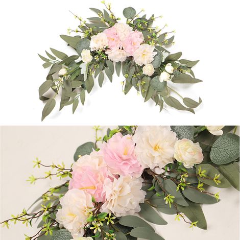 Fleurs de bienvenue pour un mariage, arche de mariage, bouquet artificiel, décoration florale faite main (1/5)