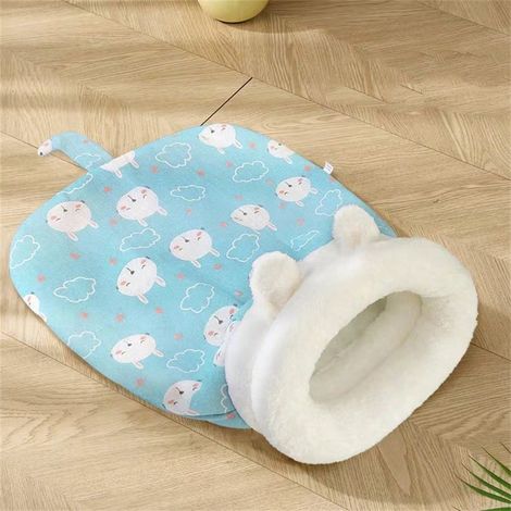 Sacos de Dodo pour Chat & Petit Chien, 55x45cm, Sac de Dodo Épais en Velours Chauffant, Conception Semi-Fermée pour Isolation Thermique en Hiver (1/5)
