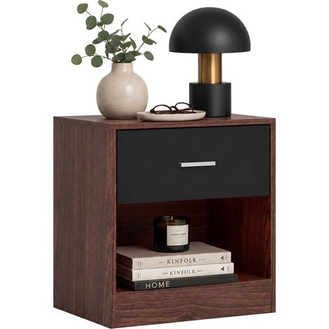 Nachttisch mit Schublade, MDF, 41 x 39 x 28 cm (1/5)