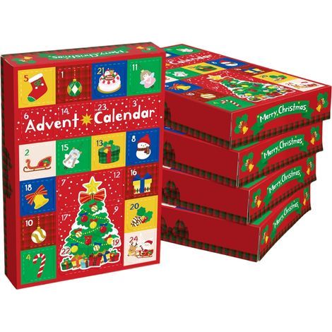 Calendrier de l'Avent de Noël 2025 5 pièces, 24 jours, calendrier l'Avent vide à remplir, compte à rebours Noël pour adultes et enfants, compte rebours 10x7x2 pouces (1/5)