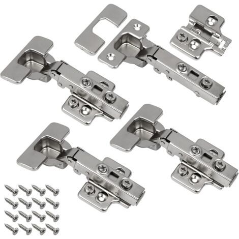 Bisagra compatible con muebles y puertas con tapa – Fácil montaje y ajuste sencillo (4 piezas) (1/5)