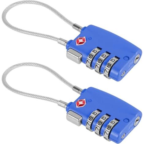 Cadenas à câble pour bagages, cadenas de voyage à combinaison, cadenas à combinaison à 3 chiffres reconfigurable, serrures à glissière en alliage de zinc, serrure étanche pour valise à dos (2 (1/5)