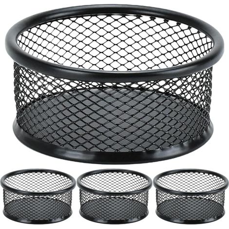 Organizador de clips para papel - Organizador de escritorio - Paquete de 4 - Negro (1/4)