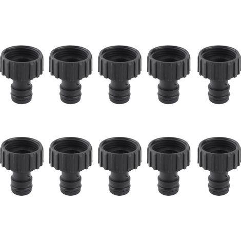 Lot de 10 adaptateurs filetés 15 mm, connecteurs de tuyau d'arrosage étanches et résistants en plastique pour cour et jardin, filetage femelle G3/4. (1/5)