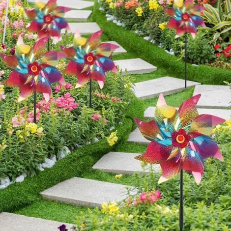 Moulin À Vent Répulsif Oiseaux - Réfléchissant - Extérieur Jardin Balcon - Lot De 6 (1/4)