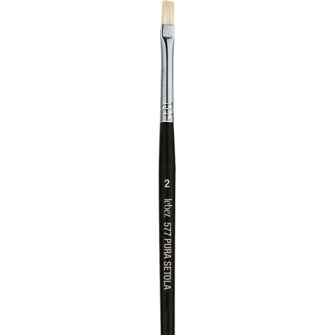 Pinceau Plat Série 577 Pointe Spatule en Pure Soie N.2 Lebez