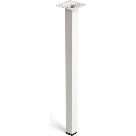 Pied carré en acier d'une hauteur de 400 mm et finition blanc. Dimensions: 25x25x400 mm - talla