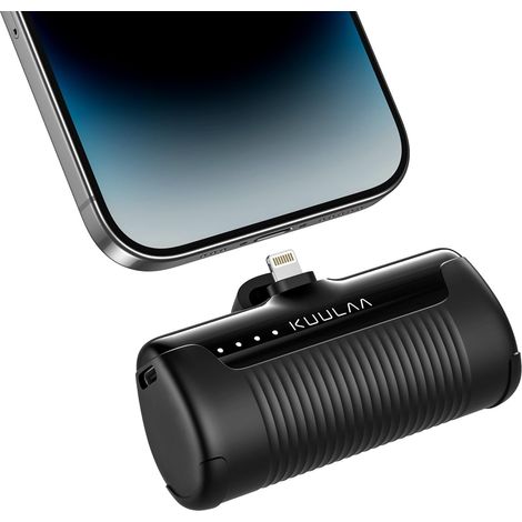 Batterie Externe 4500mAh PD 12W, Mini Power Bank pour 14 13 12 11 XS XR 8 7 6, Batterie de Secours Nomade et Autorisé en Avion pour Voyage, Accessoires - Noir (1/5)