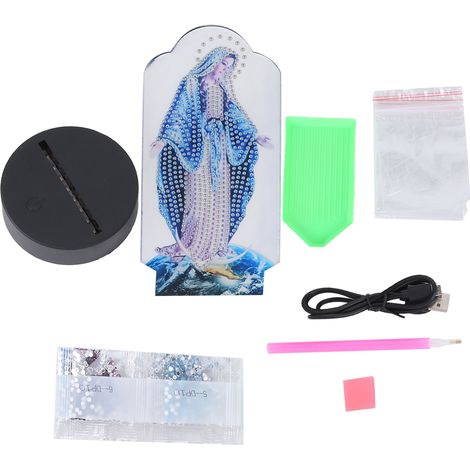 Tableau de Diamants DIY Lampe LED 7 Couleurs Décor Nocturne Broderie Maison DP10 (1/5)