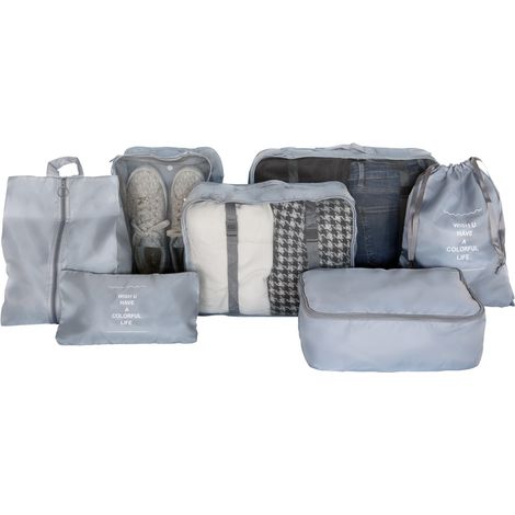 Cubos de embalaje - Fundas organizadoras para maletas - Juego de 7 piezas Gris (1/5)