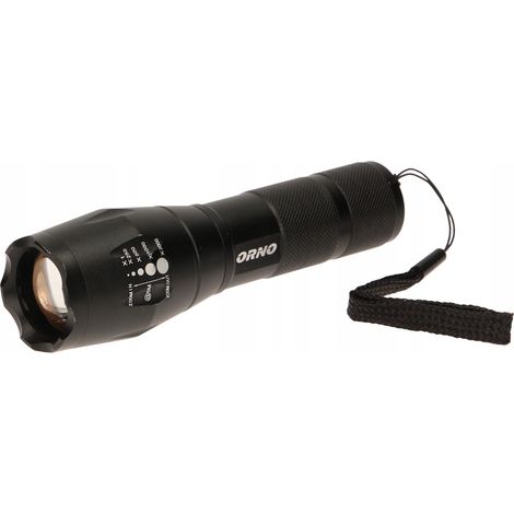 Orno Lampe de poche OR-LT-1518 - 10W - Noir - Zoomable - 5 modes - Portée 200 m (1/5)