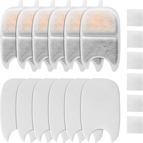 Brunnenfilter, 6er-Pack Katzenbrunnenfilter und 12 Schaumstofffilter mit Wirkstoff für den kabellosen 4-Liter-Katzenbrunnen FEELNEEDY für YPD-C004 (1/5)