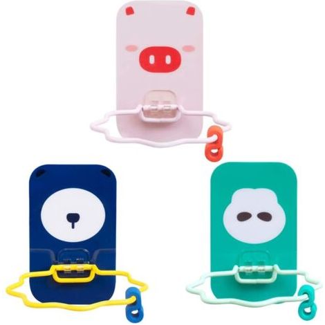 3pcs Porte sèche cheveux mural, Porte sèche cheveux avec crochet de câble (3 couleurs)