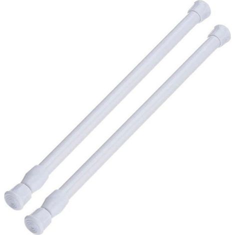 Barre De Tension - Acier Haute Teneur En Carbone - Réglable 40 À 71 Cm - Pour Placard Rideau De Douche Réfrigérateur Camping-Car - Lot De 2
