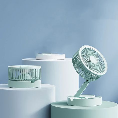 (Vert) Ventilateur de refroidissement rétractable à trois vitesses, jusqu'à 12 heures d'autonomie, chargement USB-C. (1/5)