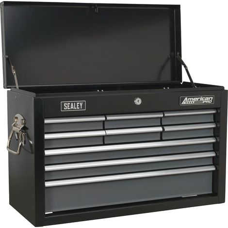 Sealey Topchest 9 Drawer with Ball-Bearing Slides - Black/Grey AP2509B (1/2)