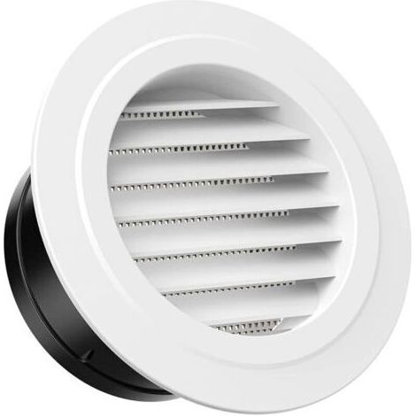 HG Power 100mm Grille de Ventilation en Plastique Aeration Ronde avec Moustiquaire Grille pour Intérieur et Extérieur Entrées et Sorties d'air Murales et de Plafond (1/5)