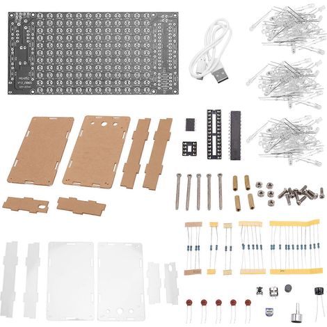 Kit de bricolage pour enceinte stéréo domestique activée par le son avec mini écran électronique et soudure. (1/5)