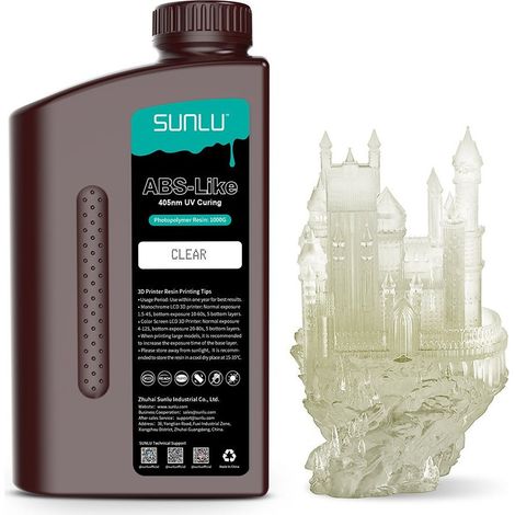 SUNLU ABS-Like 3D Printer Rapid Resin SUNLU ABS-Like 3D Printer Rapid Resin Clear 1000g