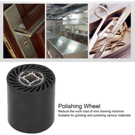 Accessoires pour Machine de Polissage Roue en Caoutchouc avec Noyau en Aluminium 90x100mm Noir -KZQ (1/5)