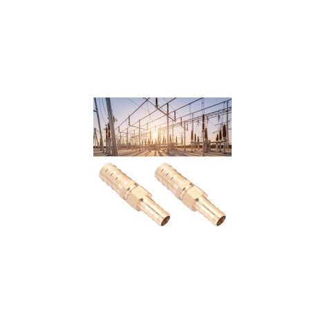 Raccord en laiton pour tuyau d'arrosage, réducteur à embout cannelé, connecteur de réduction (10 mm-12 mm, 2 pièces) (1/5)