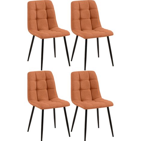 4er Set Esszimmerstuhl Tilde orange Stoff