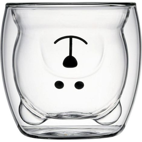 Tasse En Verre Double Paroi - Tasse À Café Et Thé - Idéale Pour Maison Bureau Restaurant - 9 cm - Lot De 1 (1/5)