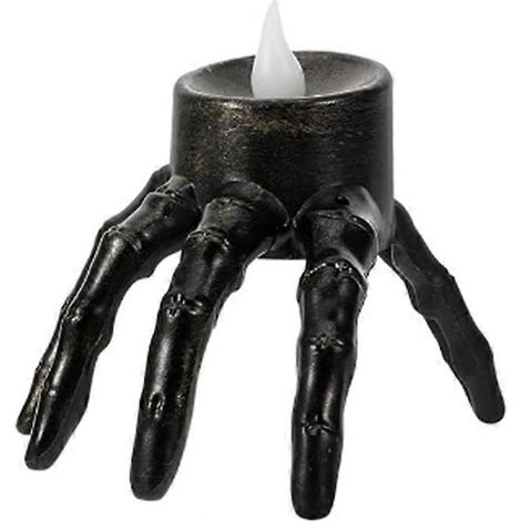 Lanterne en forme de main de squelette pour Halloween, accessoire de décoration, veilleuse en forme de main de squelette, lampe bougie d'Halloween (1/5)