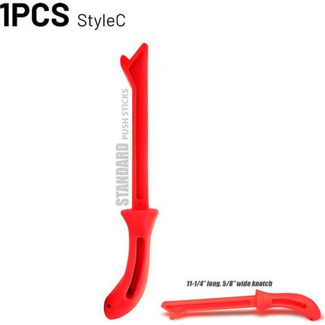 Rouge C Poignée de sécurité pour le travail du bois, tige de poussée, scie à panneaux, scie circulaire, scie à ruban, raboteuse, raboteuse de surface, raboteuse à pression, poussoir, alimentateur (1/5)