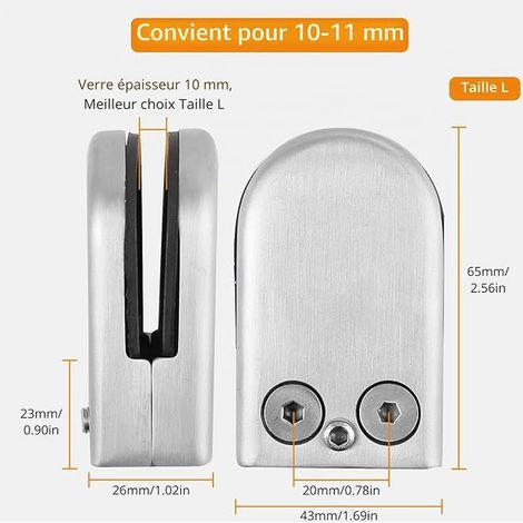 Stainless Steel Glass Clamps 10-11 mm for Railing Stairs Balustrade (1/2)