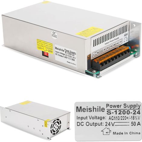 Alimentation à Découpage CC 24V 50A 1200W Transformateur 230V CA à CC 24Volt Adaptateurs industriels 040/30/25A LED Lumière Moteur électrique Pompes Amplificateur Imprimante 3D Chauffage 110V/220V (1/5)
