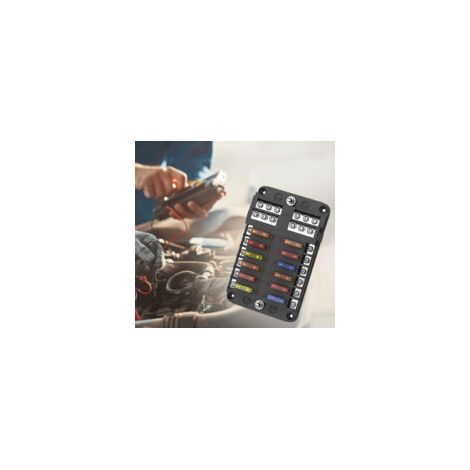 Boîte à fusibles 12 voies 12V – Indicateur LED – Matériau PBT résistant à la chaleur – Protection circuits automobiles et marins (1/5)