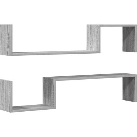 Maison Exclusive - Wandregale 2 Stk. Grau Sonoma 100x15x20 cm Hol