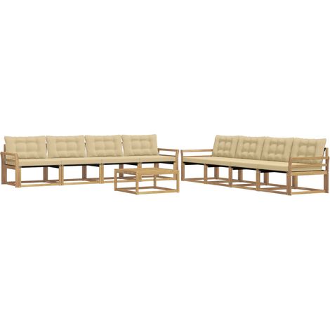 Conjunto de sofás de exterior 9 pcs y Beige 79 x 79 x 37 cm vidaXL (1/5)