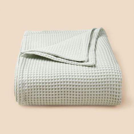Couverture En Coton Waffle - 110 x 70 cm - Pour Canapé Lit Bureau Pause Déjeuner - 1 Pièce (1/5)