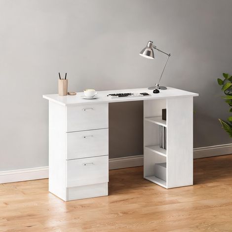 Bureau blanc en bois 120 x 49 x 72 cm (1/5)