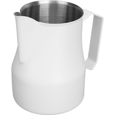 Mousseur à lait, cuiseur vapeur pour café, acier inoxydable 304, tasse à mousseur à lait, bec verseur oléocréneau, blanc, 450 ml (1/5)