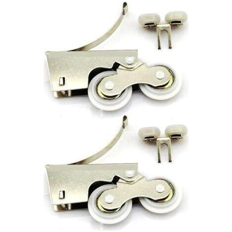 FENOPLASTICAPoulie silencieuse en acier inoxydable/alliage de titane à deux roulettes pour porte de garde-robe coulissante (1/5)