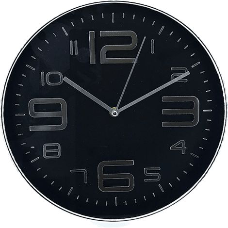 Reloj de pared moderno 30 cm Negro (1/3)